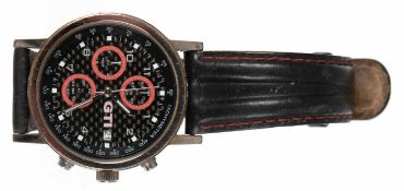 Herrenarmbanduhr, Chronograph "GTI", Quarzwerk, Edelstahlgehäuse, Datumanzeige, funktionstüchtig,