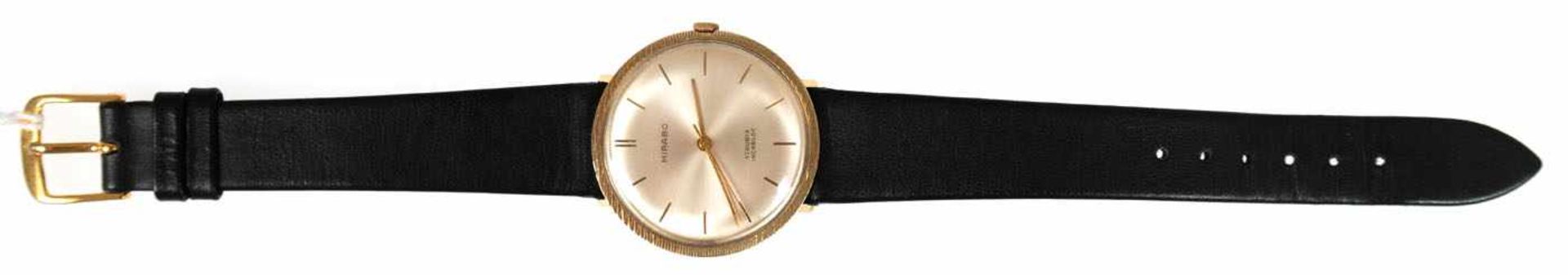 Herren-Armbanduhr "Mirabo", 585er Goldgehäuse, Handaufzug, Zentralsekunde, funktionstüchtig, Dm. 3, - Bild 2 aus 2
