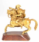 Französischer Bildhauer (1. Hälfte 19. Jh.) "Napoleon Bonaparte zu Pferd", Bronze, vergoldet, auf