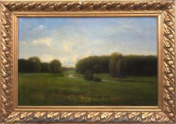 Maler des 19. Jh. "Waldlandschaft", Öl/Lw., unsign., 37x56 cm, Rahmen