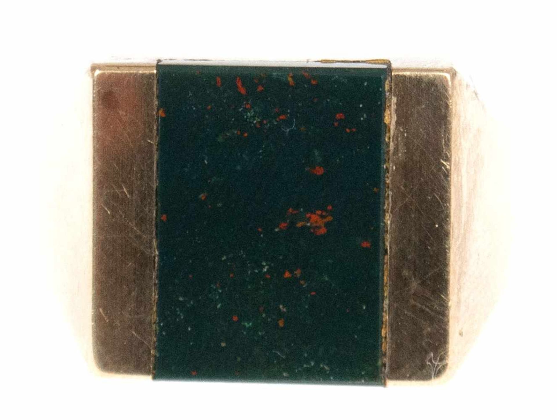 Herren-Siegelring, 333er Gold, besetzt Jaspislatte, Ringkopf 1,7x1,4 cm, RG 64,5