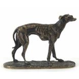 Mène, Pierre-Jules (1810 Paris- 1879) "Windhund", Original-Bronze, dunkel patiniert,