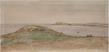 Venzmer, Erich (1893 Rostock-1975 Schwerin) "Dünenlandschaft", Aquarell, monogr. u.r. und