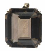 Extrem großer Rauchtopas, ca. 110 ct. GG 18 kt., L.4,0 x H 3,8 x T 2,1cm, Gesamtgewicht