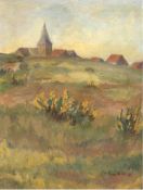 Wille, Fritz von (1860 Weimar-1941 Düsseldorf) "Landschaft mit Ginsterblüte vor
