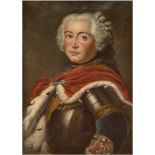 "Porträt von Friedrich II. von Preussen", Öl/Lw., unsign., kl. Farbabpl. am unterem Rand,