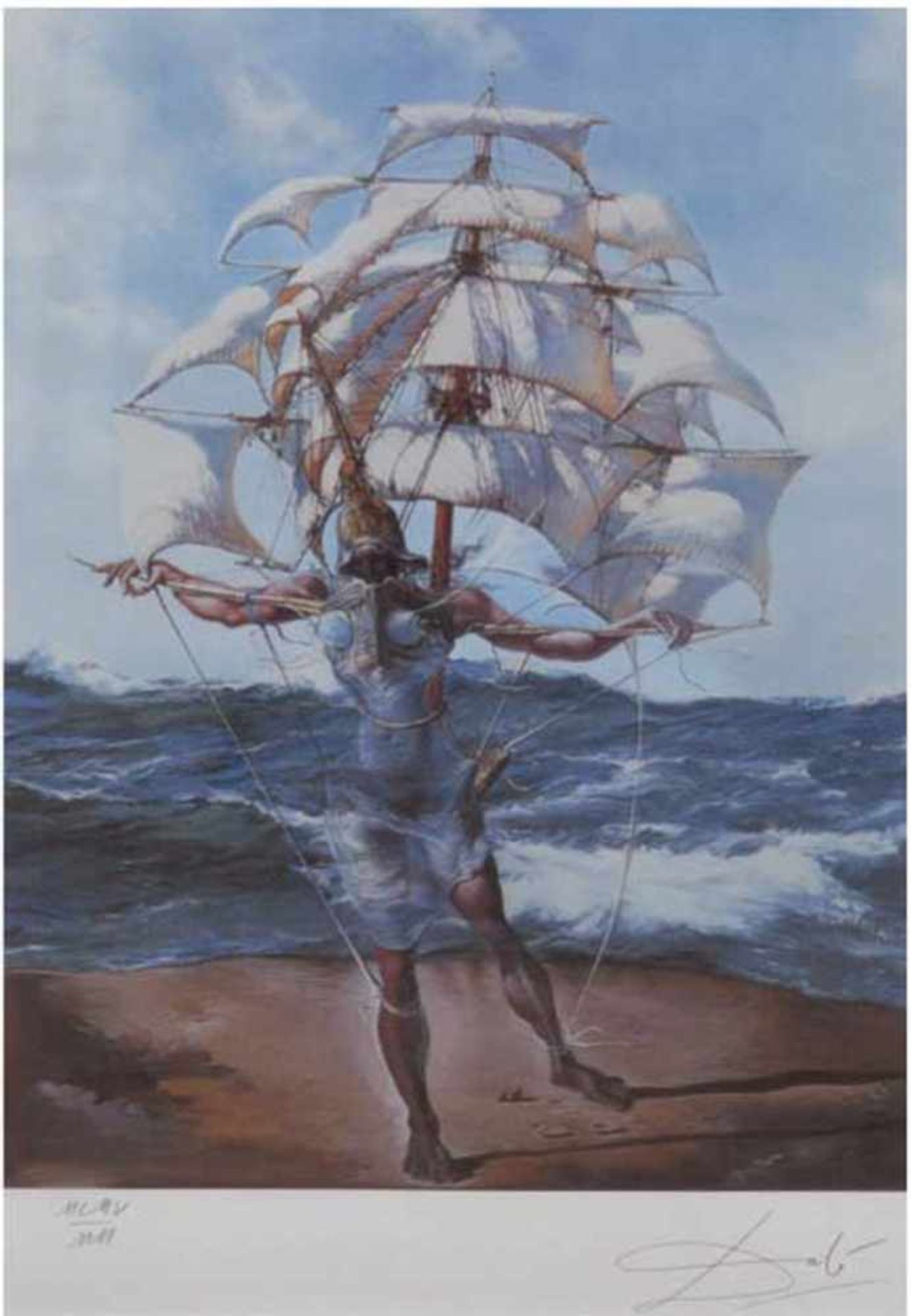 Dali, Salvador (1904 Figueres, Katalonien-1989 Figueres) "Prometheus", Farblitho,