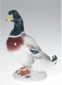 Meissen-Figur "Ente", Entwurf Erich Oehme, sign. und dat. '49, polychrom bemalt, 1. Wahl,