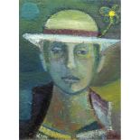 Monogrammist "U.E." "Porträt einer Dame mit Hut", 20er Jahre, Öl/Lw., monogr. u.r.,