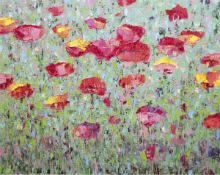 Wagner, Frank (geb. 1967 in Kühlungsborn) "Klatschmohn", Öl/Lw., sign. u.r., 100x120 cm