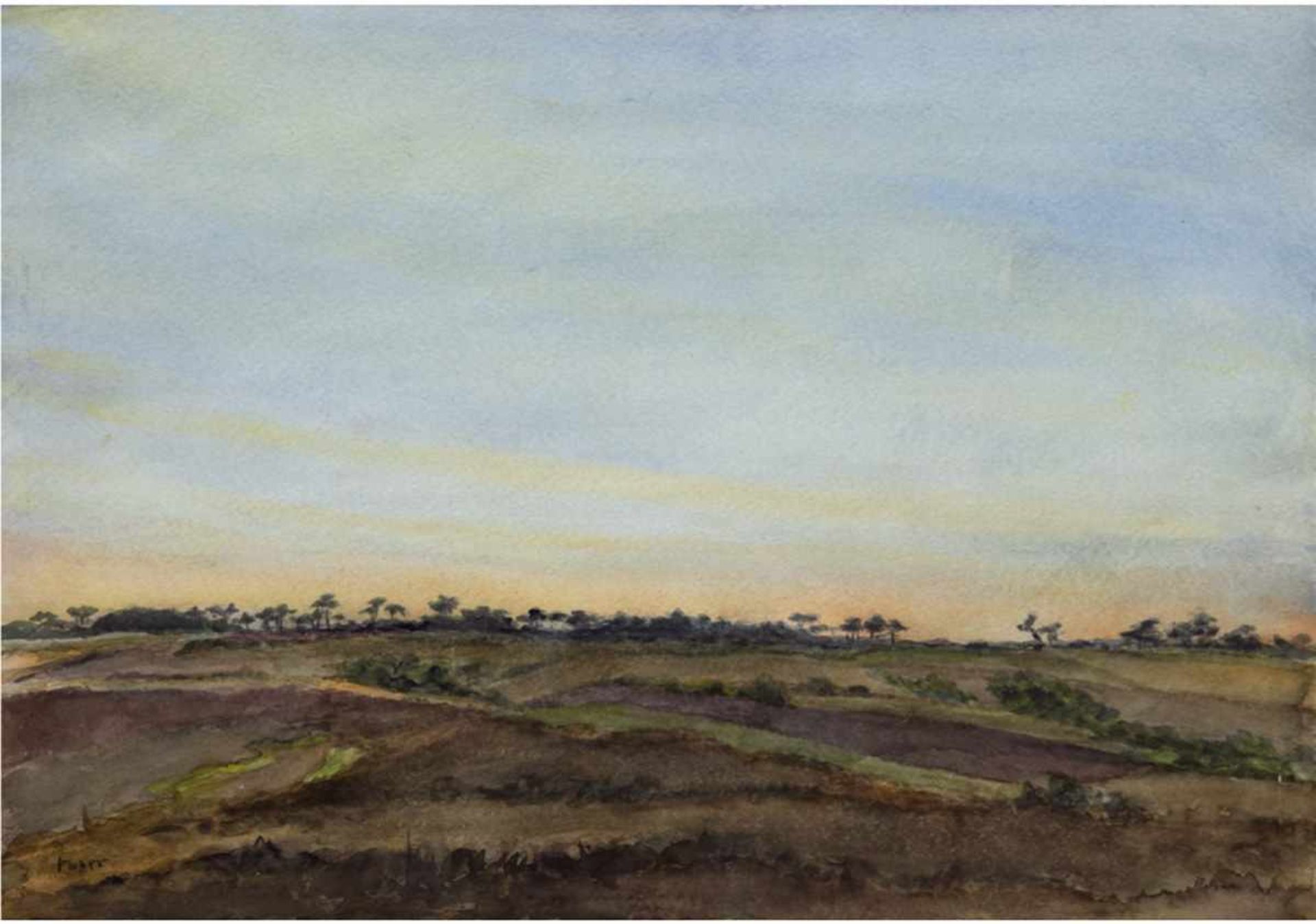 Daerr, Joachim (1909-1985) "Landschaft auf Rügen", Aquarell, sign. u.l., 41,5x56 cm (Daerr