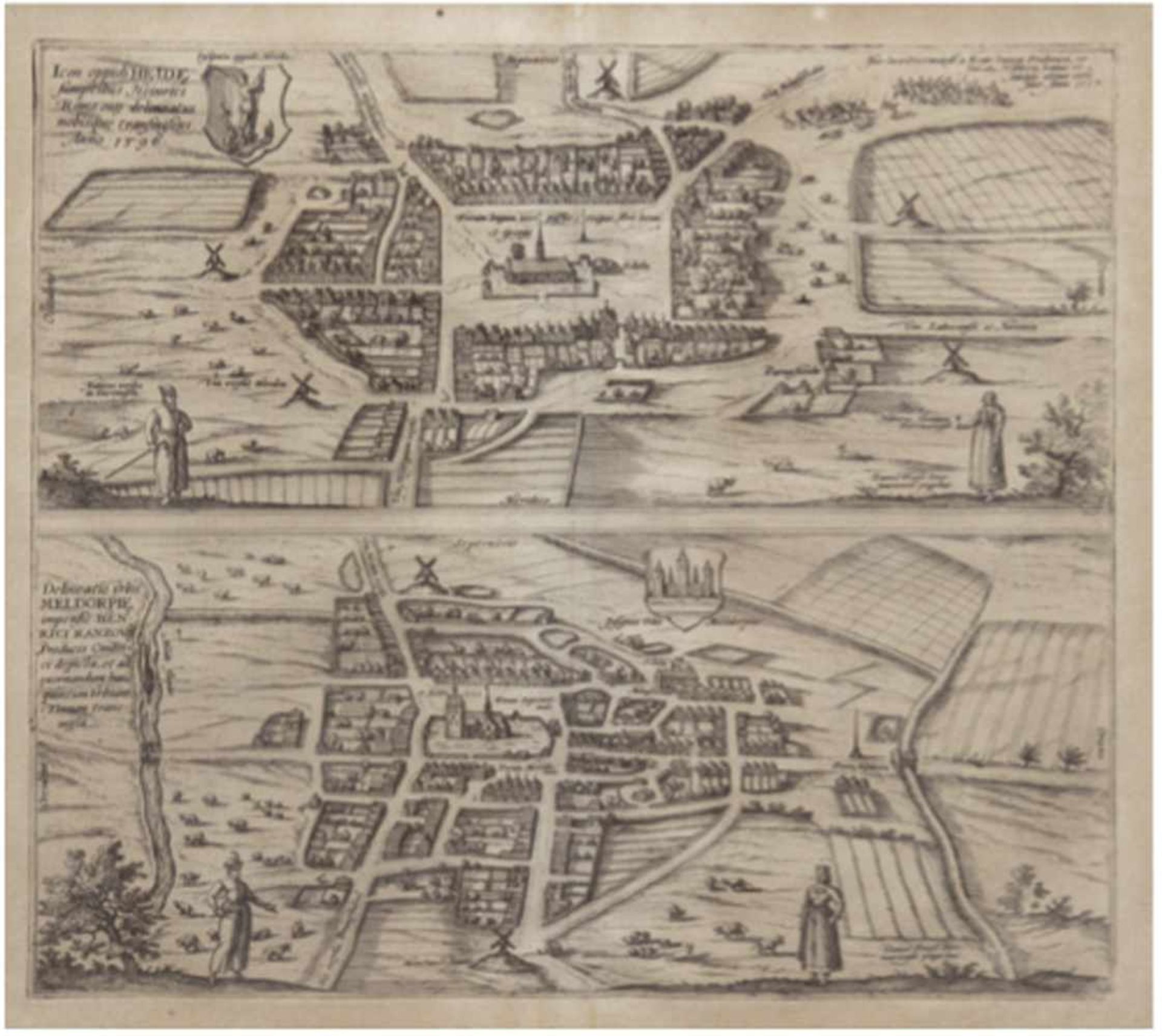 Rantzau, Heinrich "Karte von Heide und Meldorf-Anno 1596", Kupferstich, Vorlage von Daniel