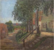 Andrae, Elisabeth (1876 Leipzig-1945 Dresden) "Dorfstraße", Öl/Lw., sign. u.r., 62x61 cm,