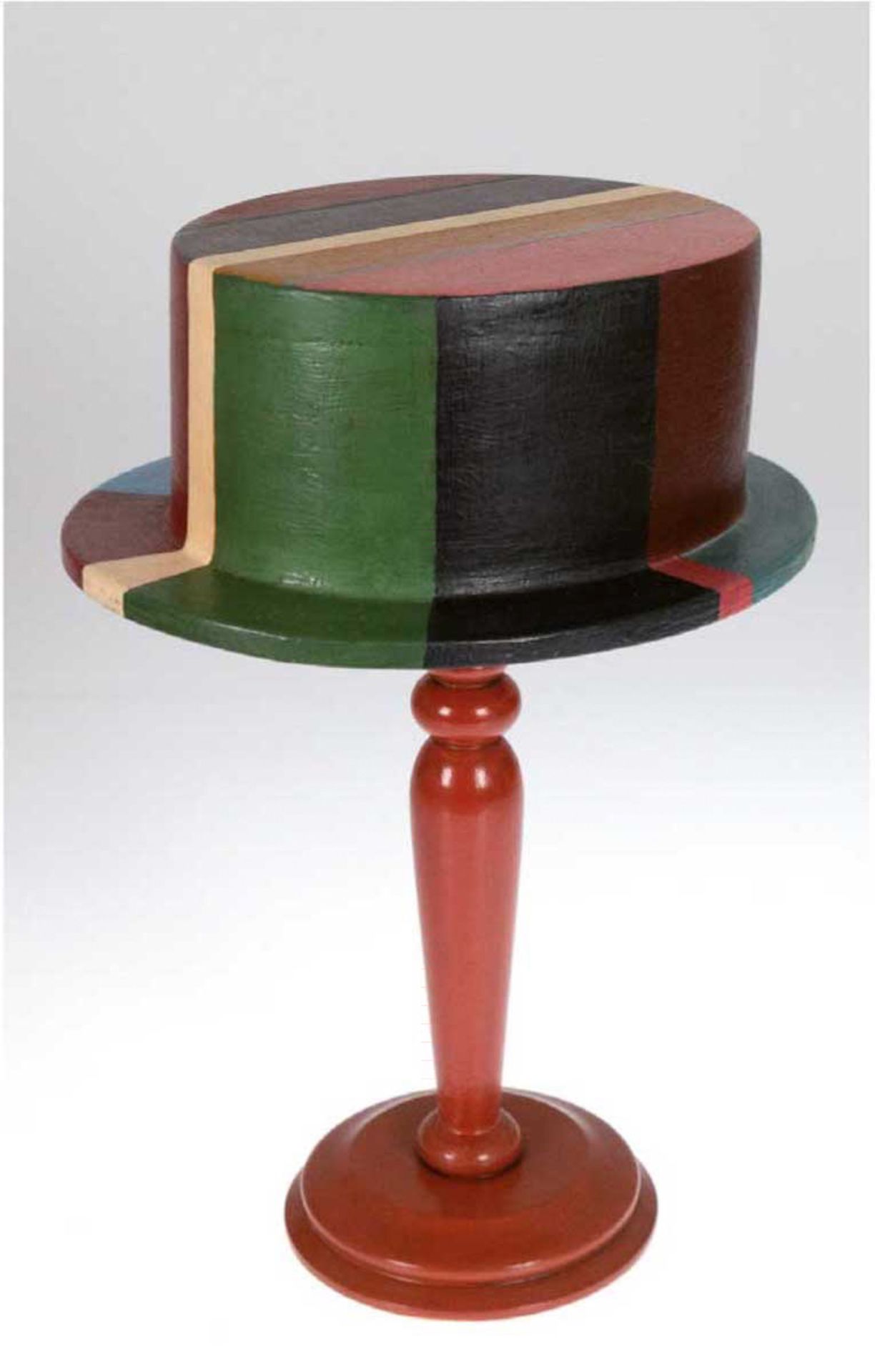 Russischer Hutständer, 1950er Jahre, Holz, farbig gefaßt, H. 37 cm