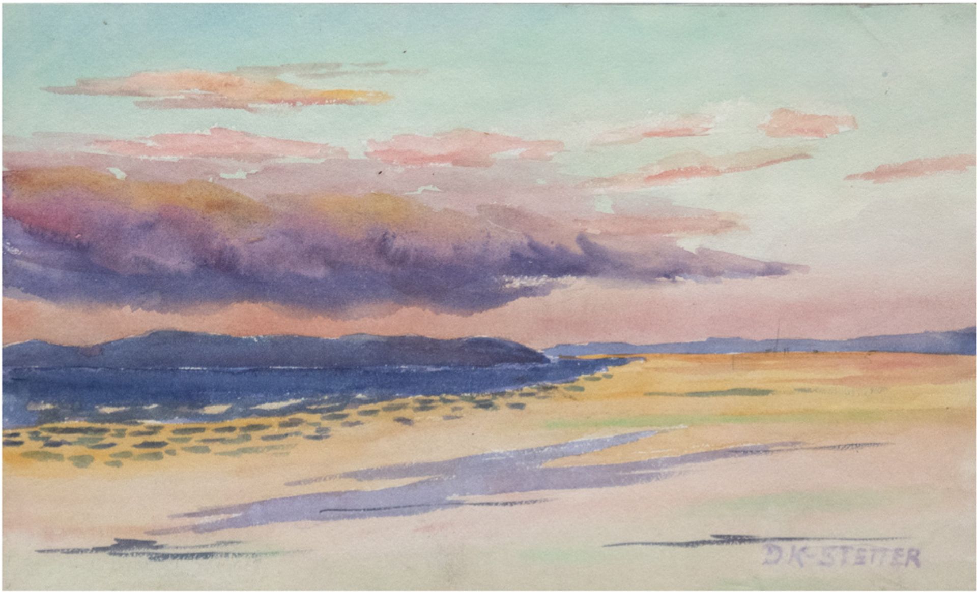 Koch-Stetter, Dora (1881 Bayreuth-1968 Ahrenshoop-Althagen) "Strand", Aquarell/Papier,sign. u