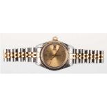 Rolex-Damenarmbanduhr "Oyster Perpetual Datejust", Automatic, Stahl/Gelbgold, goldfarbenesZif