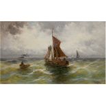 Otte, C. (Marinemaler um 1900) "Fischerboote auf bewegter See", Öl/Lw., sign. u.r.,37x57,5 c