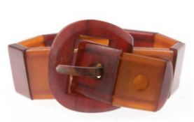 Bernstein-Armband mit Schnalle, 2-farbig, Ges.-L. 23 cm