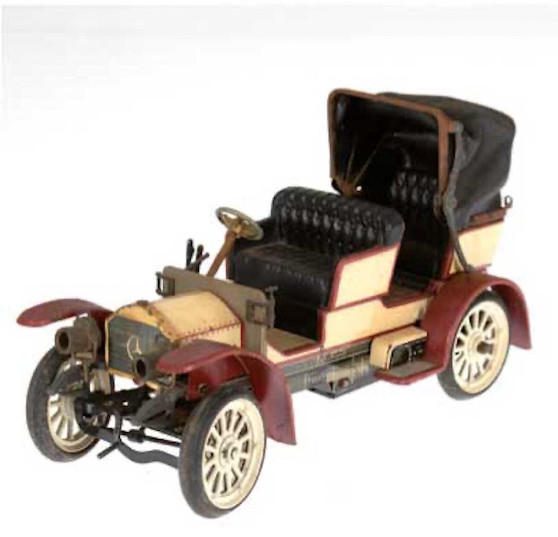 Firma Schuco, Mercedes-1229 Simplex 32 PS, Modell 1902, Metal/Kunststoffl, beige/dunkelrotlac