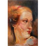 Gluckmann, Grigory (1898 Wizebsk, Belarus-1973 Los Angeles) "Porträt einer Dame"Öl/Karton,