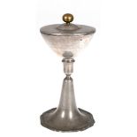 Ciborium, um 1850, Zinn, Deckel mit Kugelknauf aus Messing, H. 23,5 cm