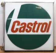 Werbeschild "Castrol", Kunststoff im Alurahmen, mit Beleuchtung (nicht geprüft),102x107x17 c