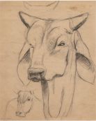 Bernau, Paul (1911-1952) "Junges Zebu", Bleistiftstudie, sign. u. bez. u.l., leichtfleckig un