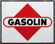 Werbeschild "Gasolin", Blech beidseitig emailliert, Gebrauchspuren und Abplatzungen,125x155 c