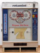 Spielautomat "rotamint - Super Sieben", 15 Jahre NSM Jubiläumsmodell, Münzeinwurf 10 Pf,50