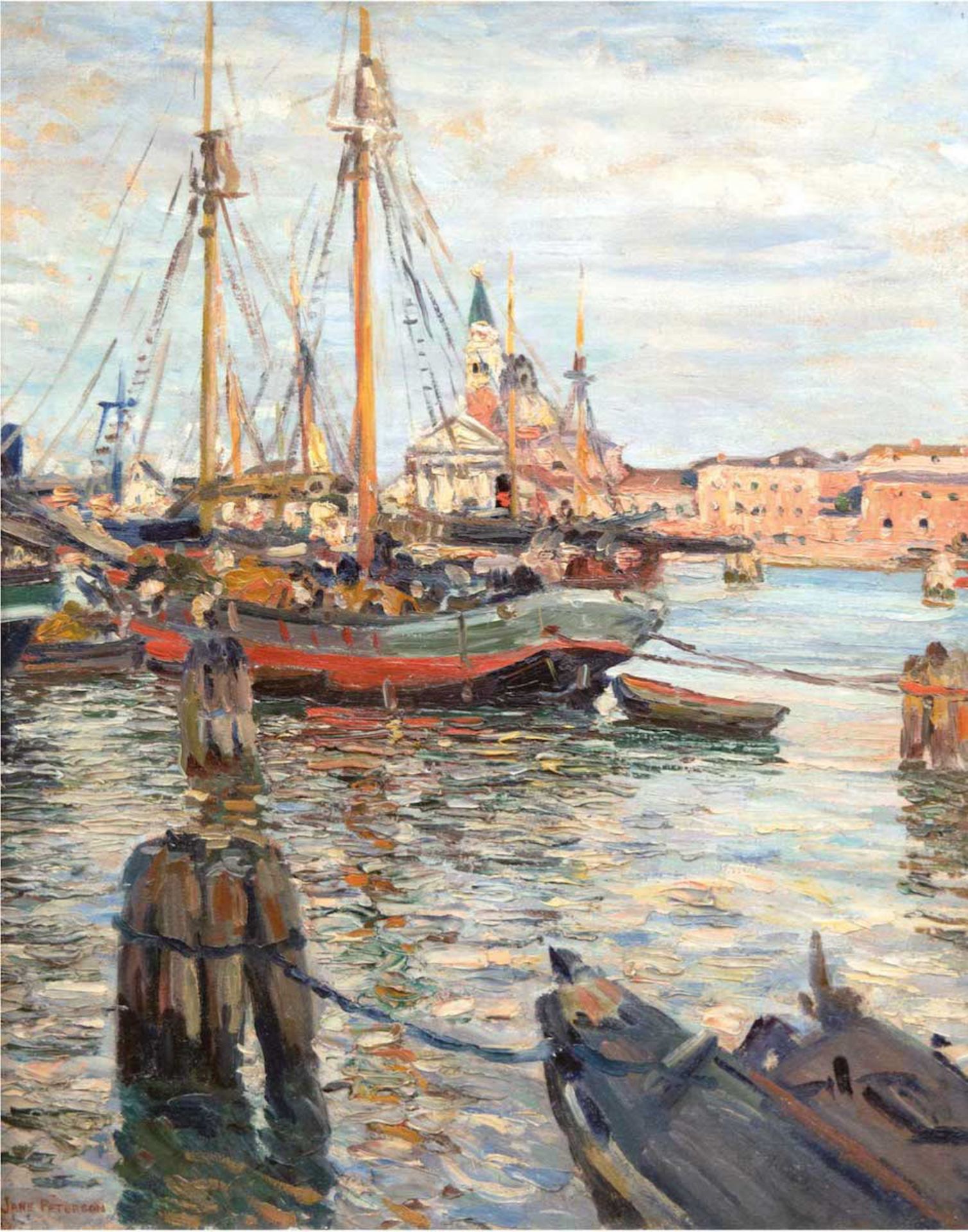 Peterson, Jane (1876 Elgin- 1965 Leawood "Venedig- Canale della Giudecca mit S. Giorgie imHin