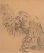 Bernau, Paul (1911-1952) "Orang Utan", Bleistiftzeichnung, unsign., 22,5x17 cm, hinterGlas im
