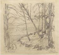 Clarenbach, Max/Maximilian (1880 Neuss-1952 Köln) "Landschaft - Schnee - Seitenlicht",Zeichn