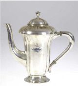 Kaffee-Kanne, 800er Silber, punziert, Theodor Müller, H. 24 cm, Gew. ca. 558 g