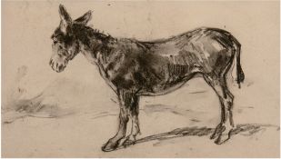 Wolf, Georg (1882 Düsseldorf- 1962 Uelzen) "Esel", Zeichnung, rückseitig Nachlaßstempelmit