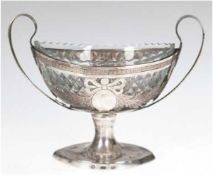 Kleine Jardiniere, 19. Jh., 13 Lot Silber, Meisterpunze Jung, ca. 102 g, durchbrochenerKorpus