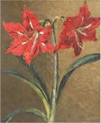 Koepke, Robert (1893 Bremen-1968 St. Jürgen/Worpswede) "Stilleben mit Amaryllis",Öl/Platte,