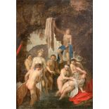 Altmeister des 17. Jh. "Diana entdeckt die Schwangerschaft der Nymphe Callisto", Öl/Holz,un