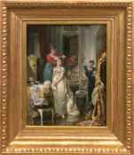 Herpfer, Carl Wilhelm (1837 Dinkelsbühl-1897 München) "Die Braut wird mit einemBlütenkranz