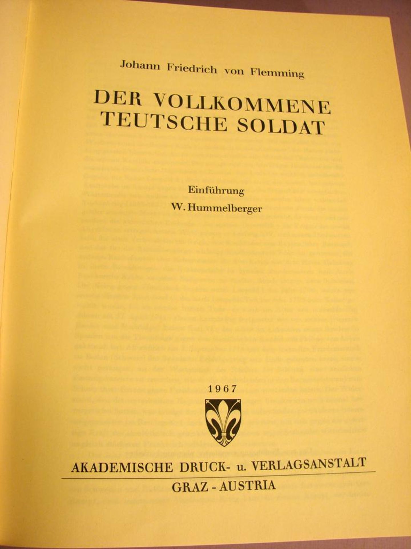 Buch, "Der vollkommene Teutsche Soldat", 1967, Flemming, Nachdruck von 1726 - Image 2 of 3