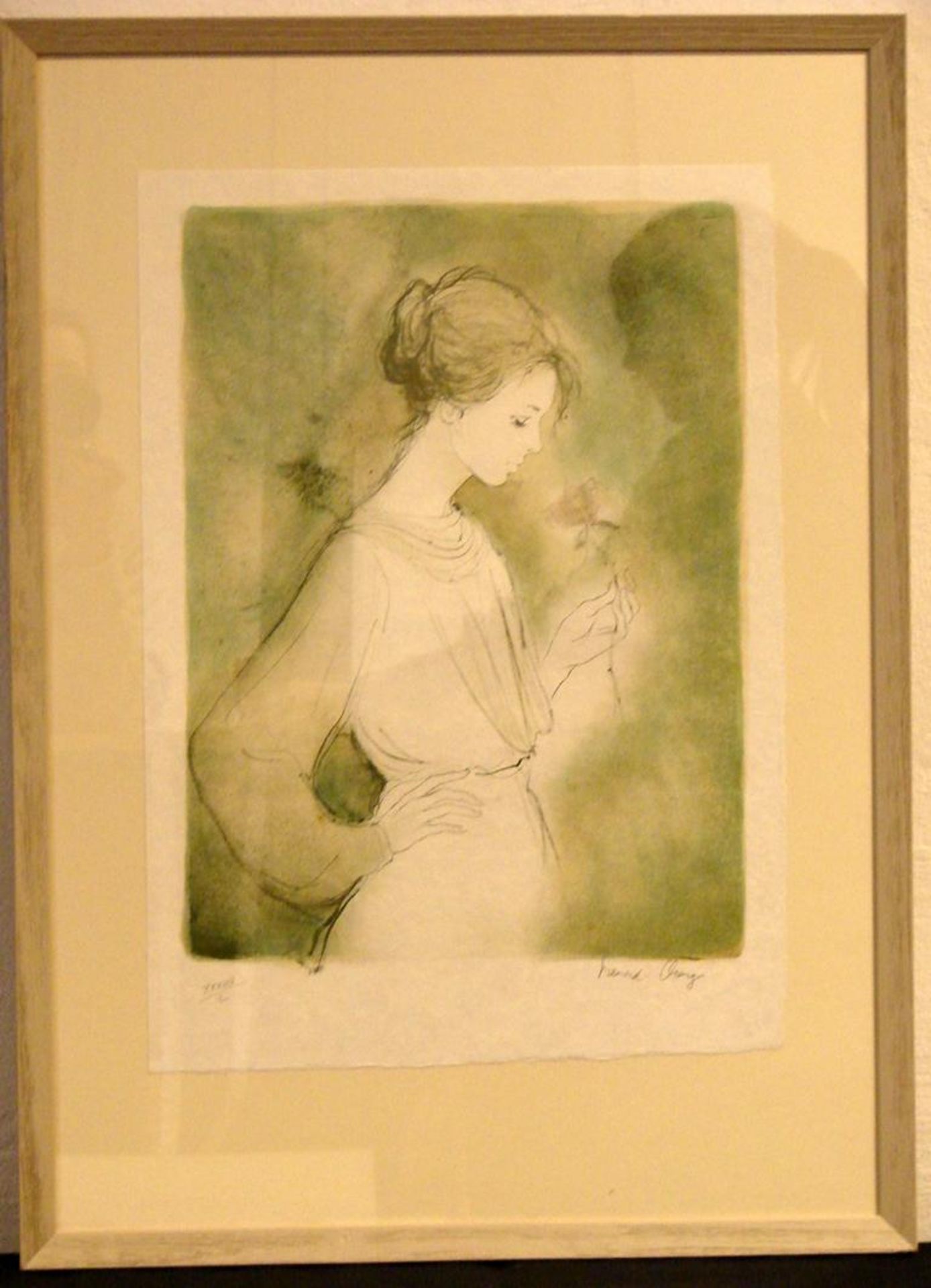 BERNARD CHAROY (1931), "Valerie - Junge Schönheit", Farblithographie/Japanpapier,<