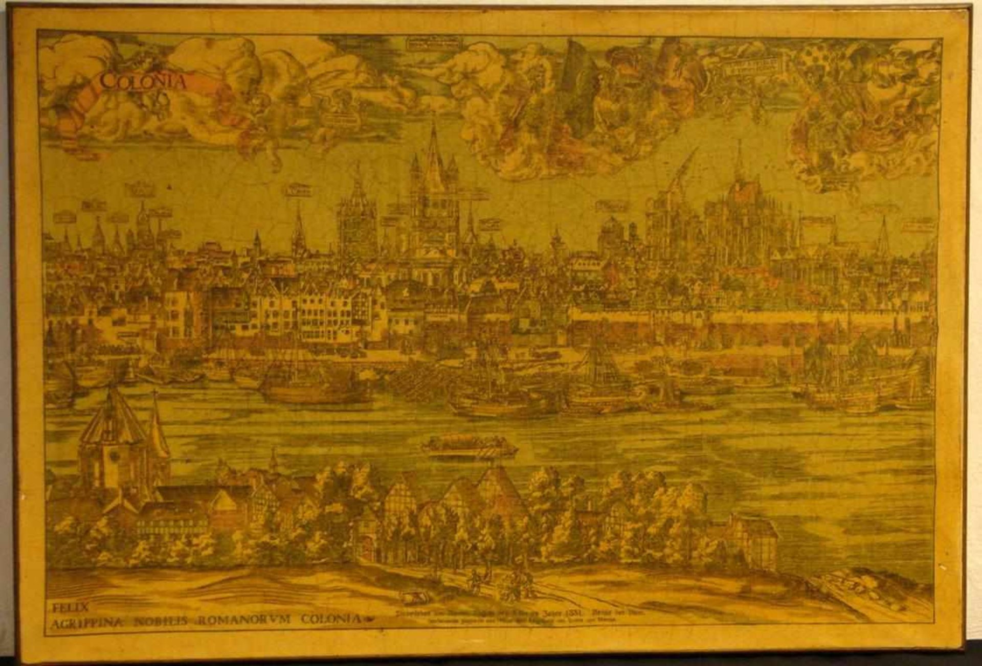"Ansicht von Köln", Druck, ca. 64 x 93 cm<