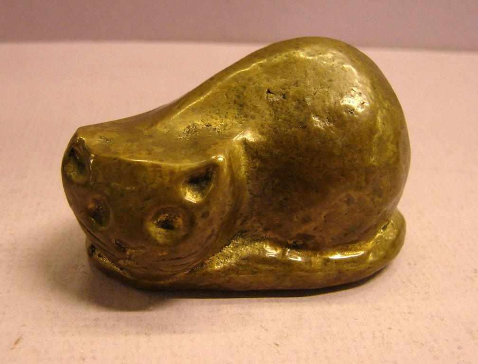 "Kleine Katze", Bronze, ohne Signatur, Höhe ca. 3,5 cm<