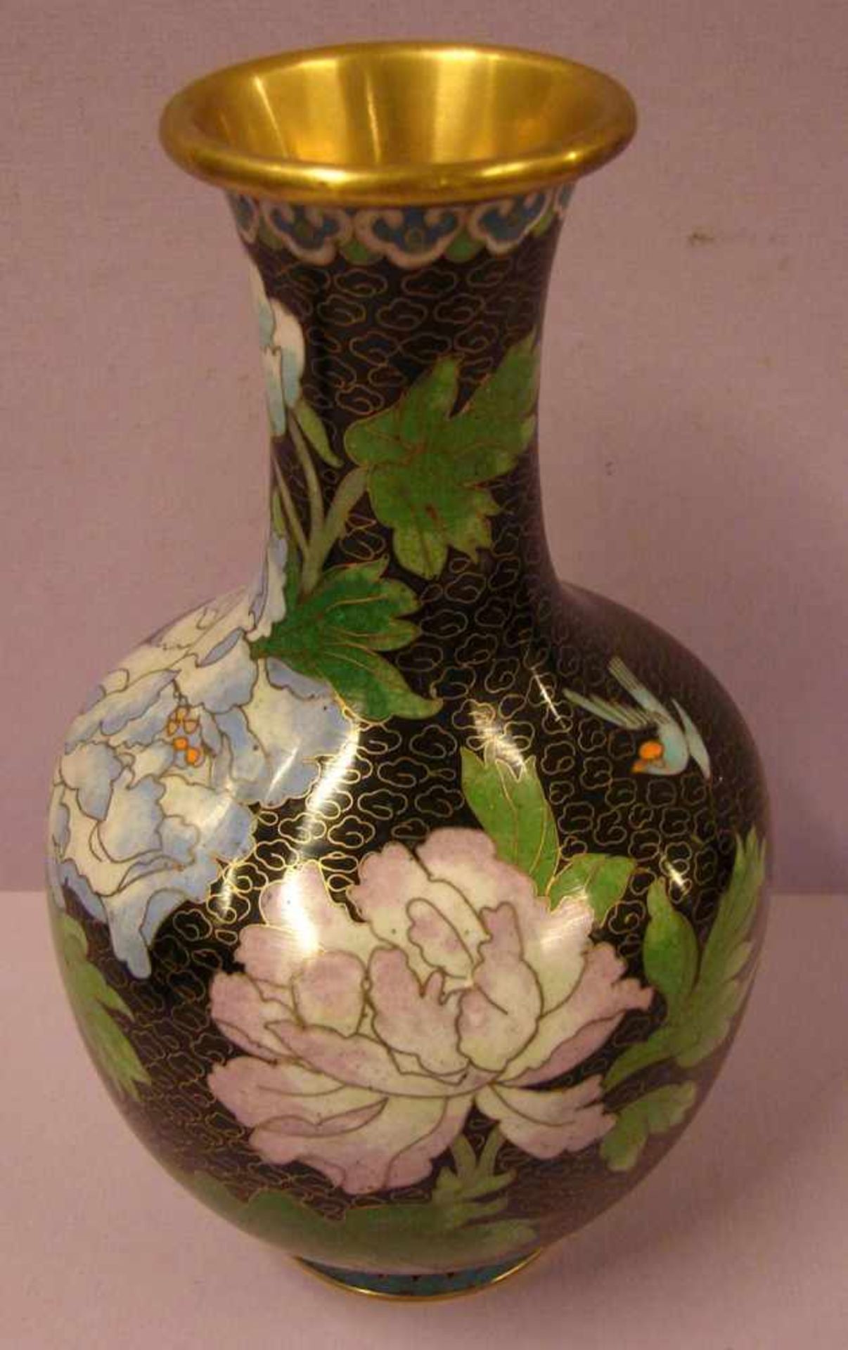 Vase, Cloisonné, Höhe ca. 23 cm<b