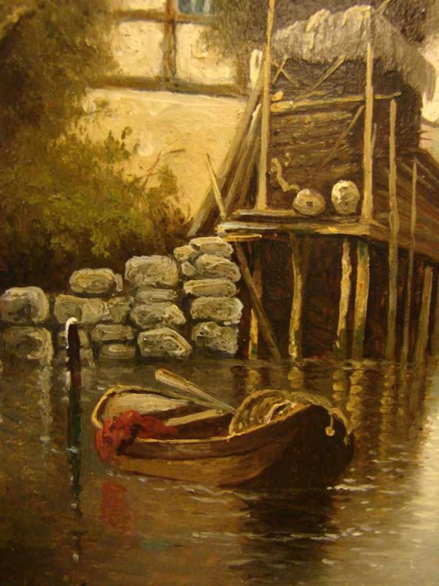 Paar Ölgemälde, ALEXANDER KREUTZER (1860-1917), "Am Flussufer", u.li.sig., ca. 27x20,5 cm<b - Image 3 of 3