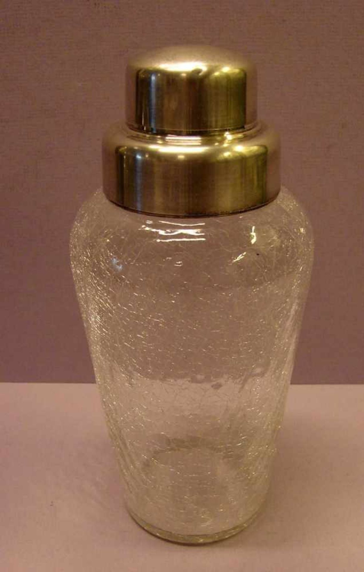 Shaker, Glas mit Silberfarbendem Deckel, H.ca. 21 cm