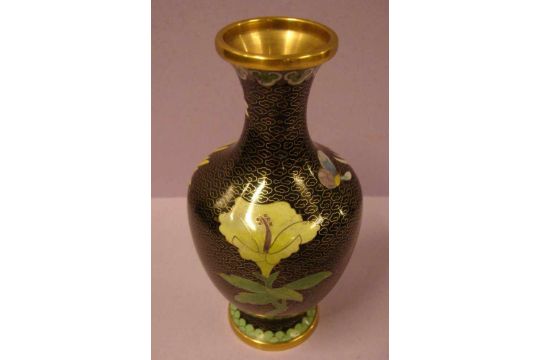 Vase, Cloisonné, Höhe ca. 19 cm<b