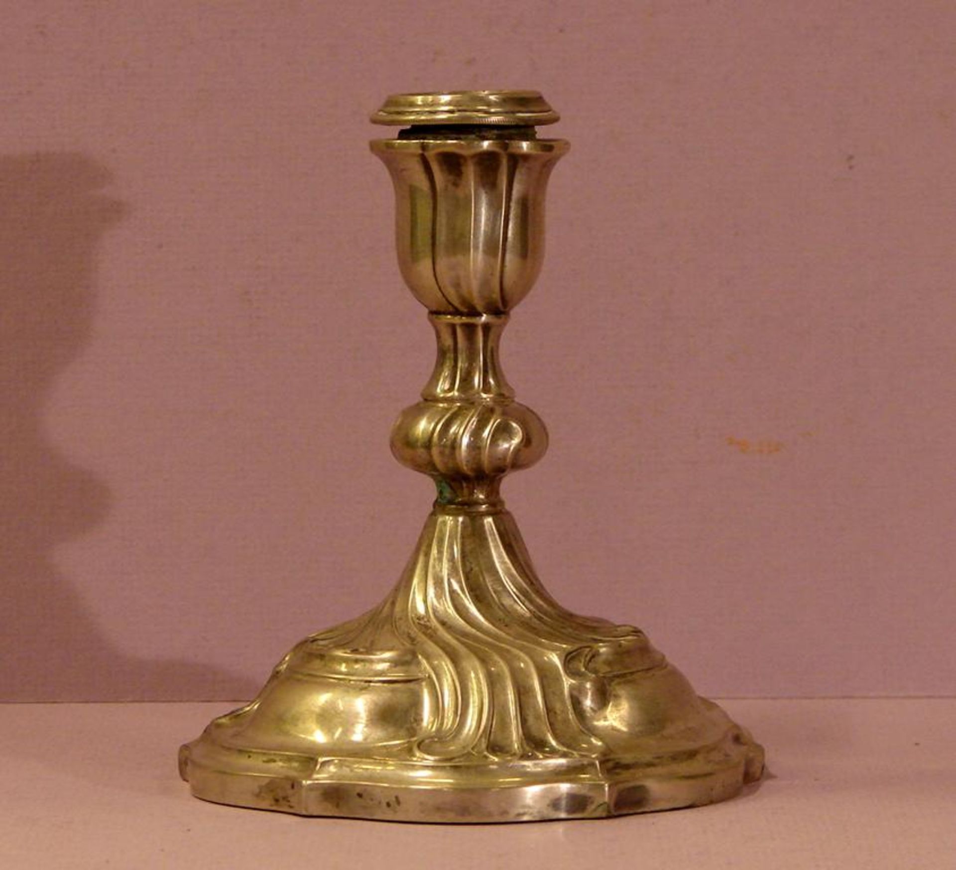 Kerzenleuchter, Silber, Rokokostil, 800er Silber, H. ca. 14 cm