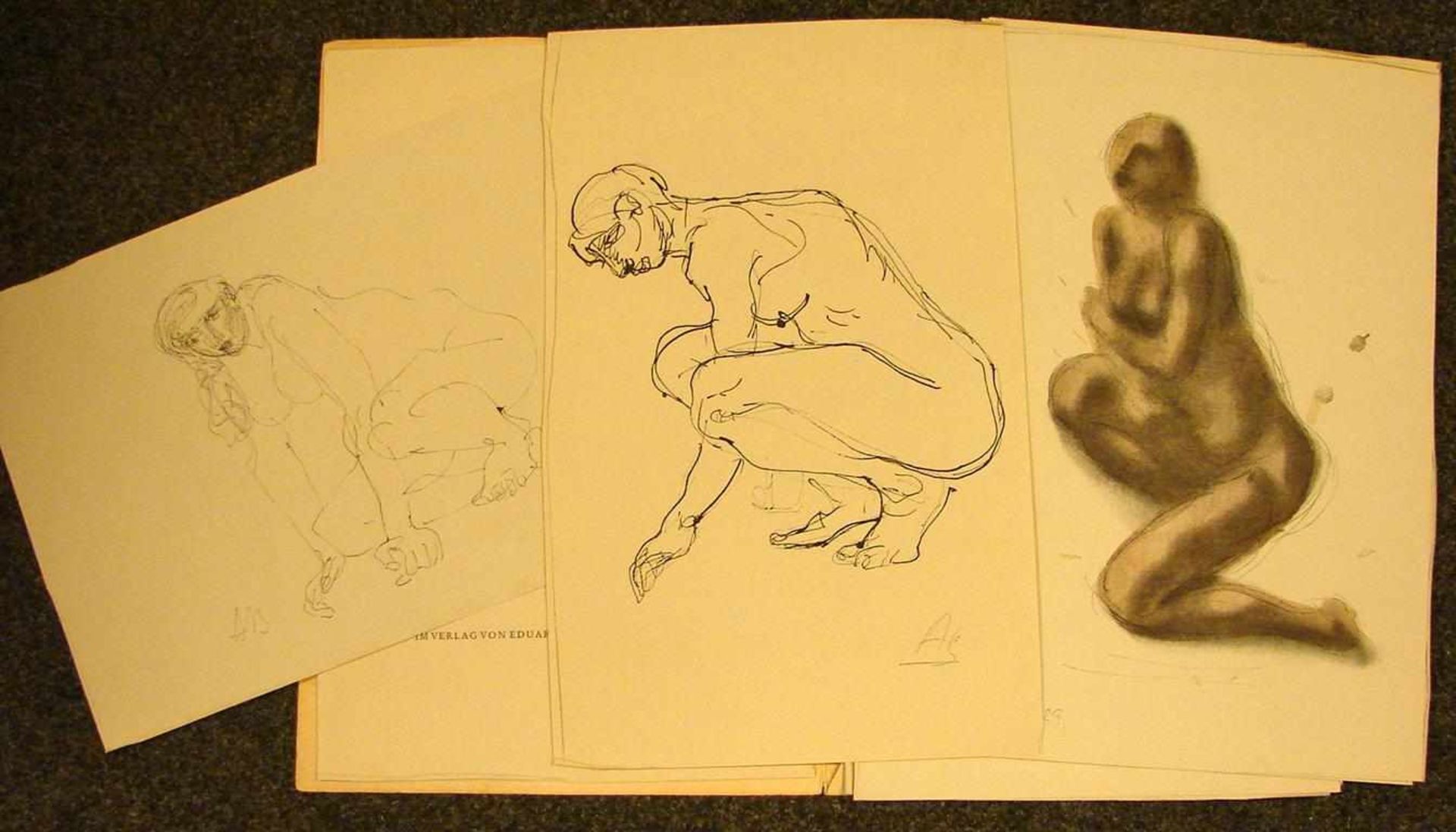 ARNO BREKER, 10 Zeichnungen, "Akte", im Verlag von Eduard Stichnote, Potzdam, - Bild 2 aus 3