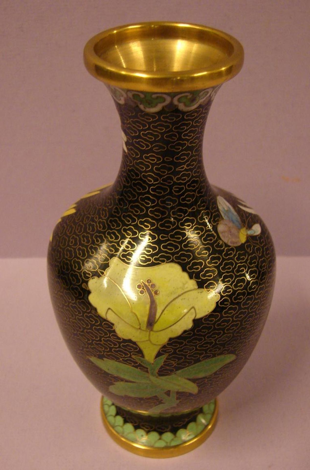 Vase, Cloisonné, Höhe ca. 19 cm