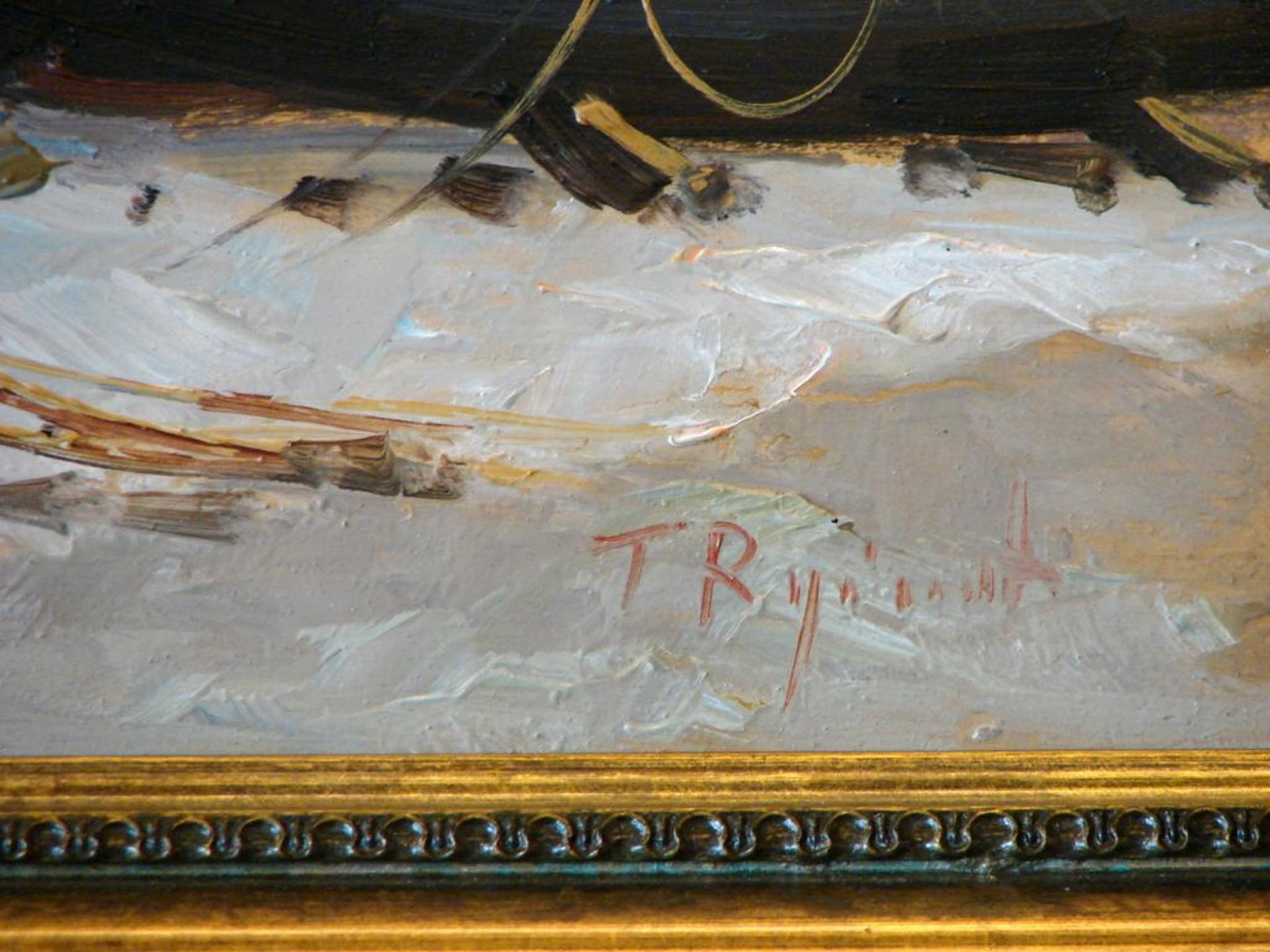 TERESA REGINATO, "Capri - Ruhende Fischerboote", ÖL/Holz, u.re.sig., - Bild 2 aus 2